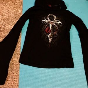 Ankh Collared bell sleeve shirt
